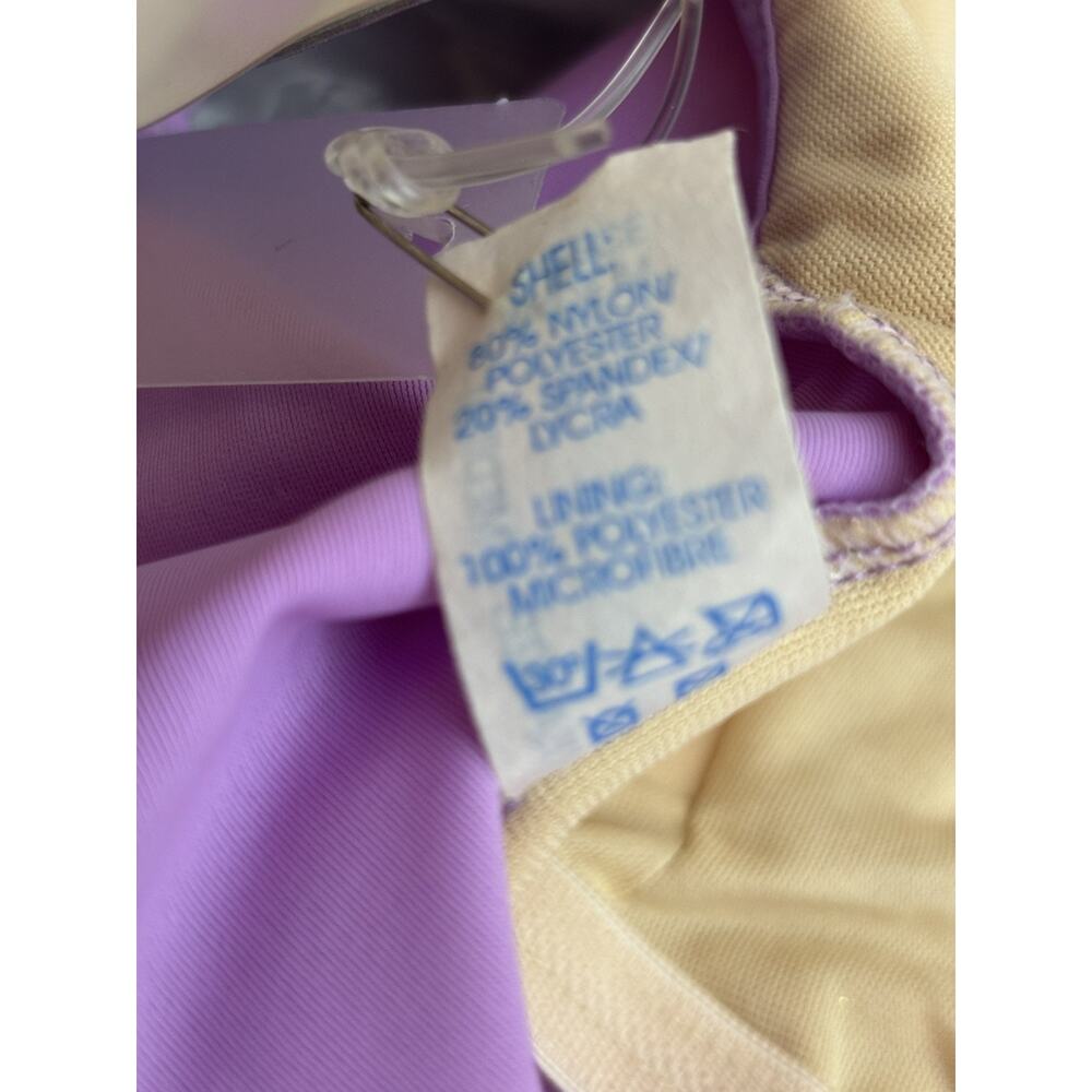 Vtg Y2K Playboy Swim Rhinestone Bunny One Piece Swim Dress Lilac M 6 NWT Greece - Picture 8 of 8
